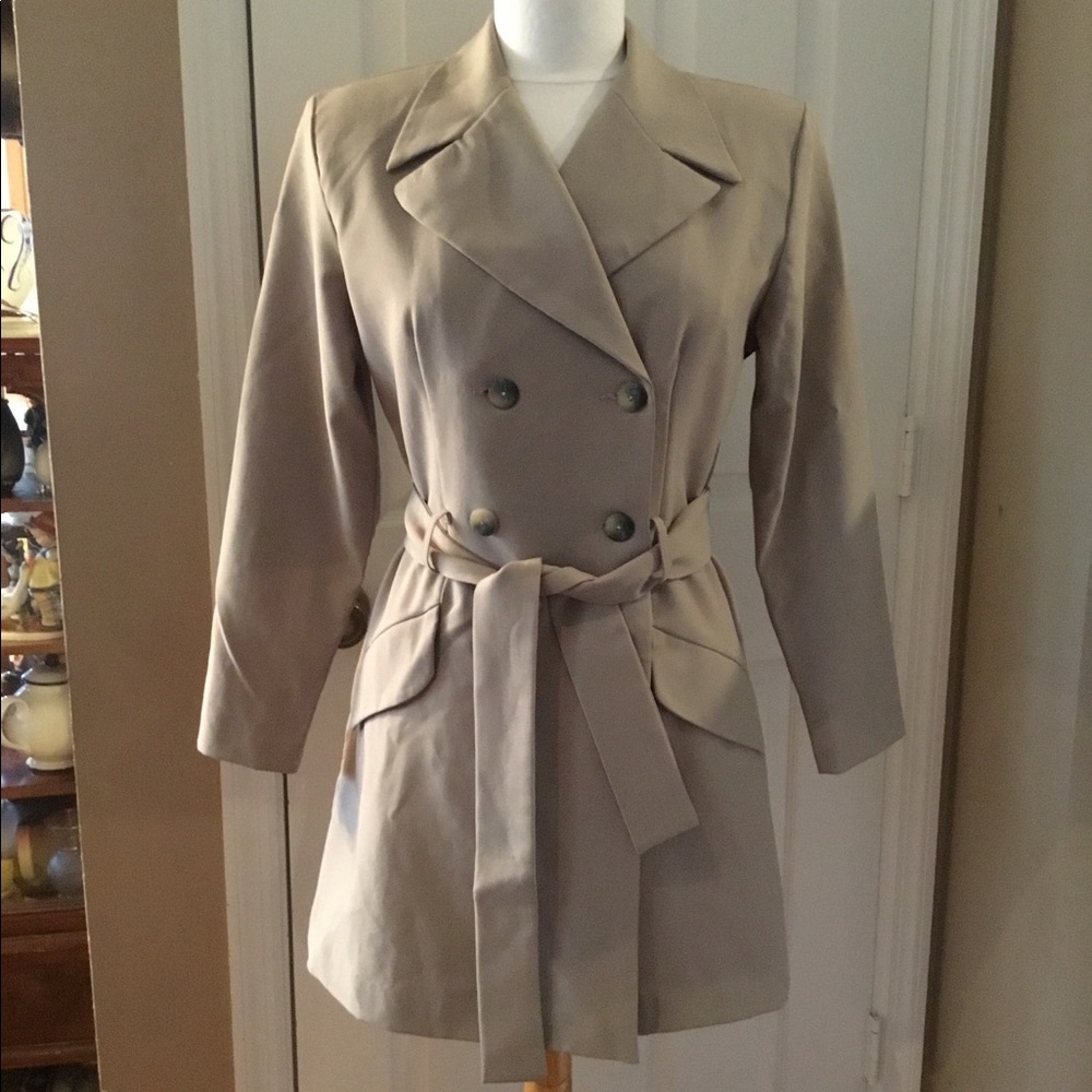 VTG 80s Alyn Paige Short Trench Coat size 10